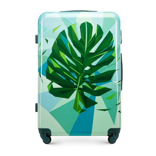 Duża walizka z ABS-u z nadrukiem zielono-niebieska ze sklepu WITTCHEN w kategorii Walizki - zdjęcie 160910886