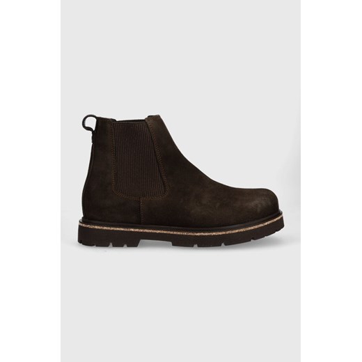 Birkenstock sztyblety zamszowe Highwood męskie kolor brązowy Highwood ze sklepu ANSWEAR.com w kategorii Buty zimowe męskie - zdjęcie 160933959