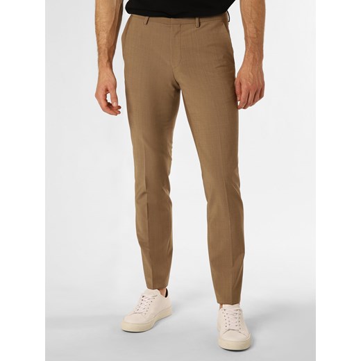 HUGO Męskie spodnie od garnituru modułowego Mężczyźni Super Slim Fit melanżowy jednolity ze sklepu vangraaf w kategorii Spodnie męskie - zdjęcie 160941276