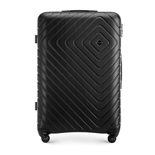 Duża walizka z ABS-u z geometrycznym tłoczeniem czarna ze sklepu WITTCHEN w kategorii Walizki - zdjęcie 160947525
