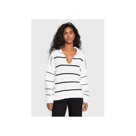United Colors Of Benetton Sweter 1040E3006 Biały Relaxed Fit United Colors Of Benetton S promocyjna cena MODIVO