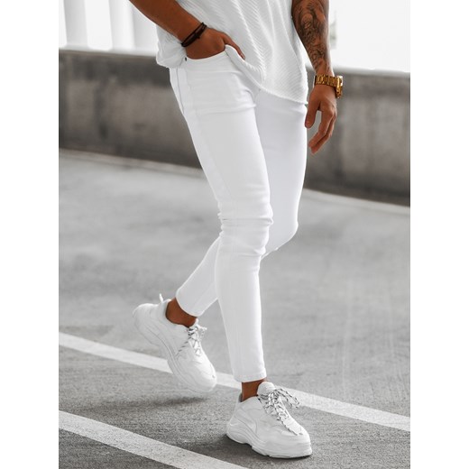 Spodnie jeansowe męskie białe OZONEE E/5348/01Z ze sklepu ozonee.pl w kategorii Jeansy męskie - zdjęcie 160956765
