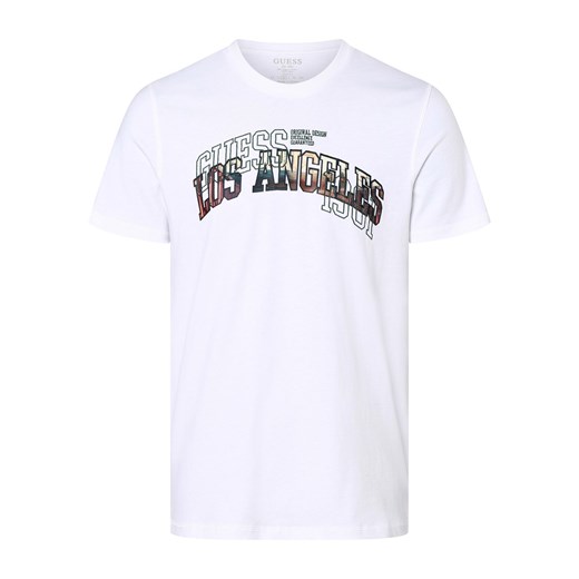 GUESS T-shirt męski Mężczyźni Bawełna biały nadruk ze sklepu vangraaf w kategorii T-shirty męskie - zdjęcie 160961569