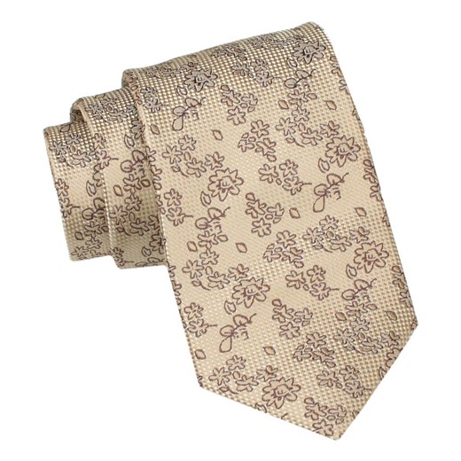 Krawat Męski, Klasyczny - ALTIES - Beż w Drobny Wzór KRALTS0946 ze sklepu JegoSzafa.pl w kategorii Krawaty - zdjęcie 160962456