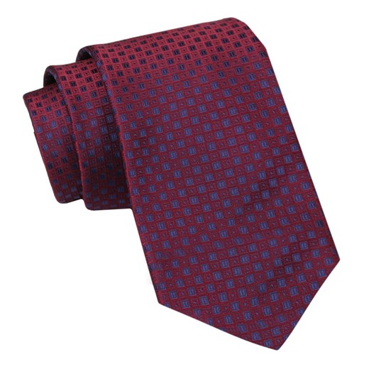 Krawat Męski, Klasyczny - ALTIES - Czerwień z Drobnym Wzorem KRALTS0966 ze sklepu JegoSzafa.pl w kategorii Krawaty - zdjęcie 160962476