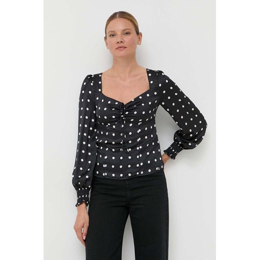 Bluzka damska Guess z dekoltem w serek z długim rękawem 