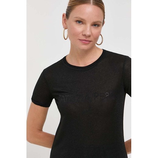 Patrizia Pepe t-shirt damski kolor czarny ze sklepu ANSWEAR.com w kategorii Bluzki damskie - zdjęcie 160962598
