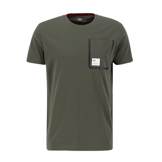 Koszulka Alpha Industries Label Pocket T 136501142 - zielona ze sklepu streetstyle24.pl w kategorii T-shirty męskie - zdjęcie 160967518