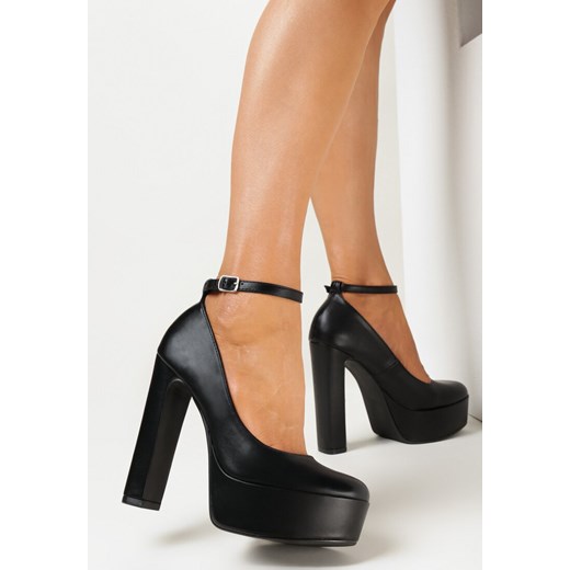 Born2be czółenka z klamrą z okrągłym noskiem na platformie eleganckie 