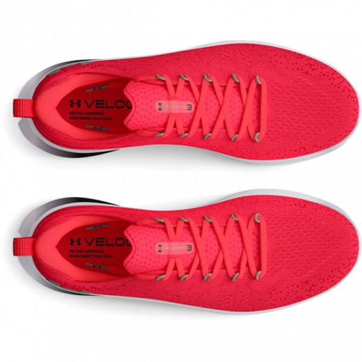 Buty sportowe damskie Under Armour do biegania wiosenne czerwone tkaninowe płaskie wiązane 