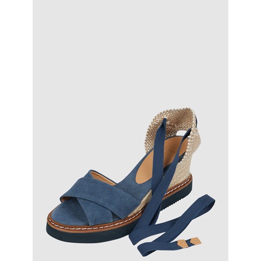Espadryle damskie Castañer na koturnie tkaninowe z klamrą