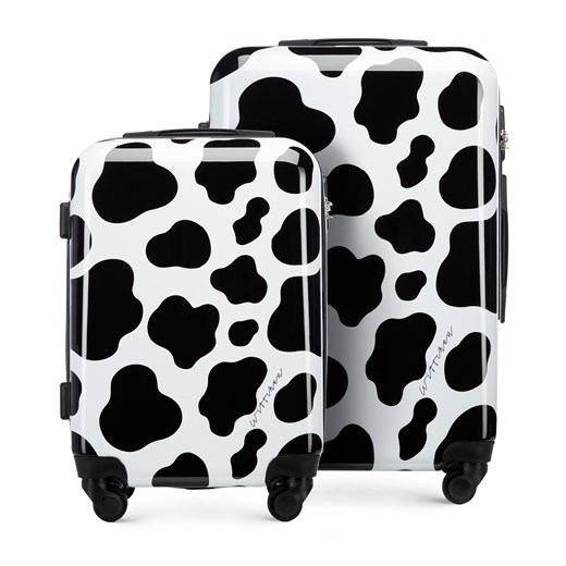 Zestaw walizek z ABS-u w zwierzęcy wzór czarno-biały ze sklepu WITTCHEN w kategorii Walizki - zdjęcie 161010545