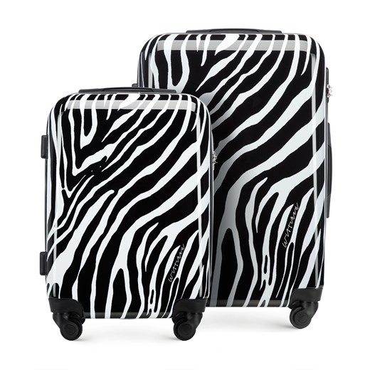 Zestaw walizek z ABS-u w zwierzęcy wzór biało-czarny ze sklepu WITTCHEN w kategorii Walizki - zdjęcie 161010546