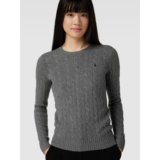 Sweter z dzianiny ze ściegiem warkoczowym model ‘JULIANNA’ Polo Ralph Lauren XL Peek&Cloppenburg