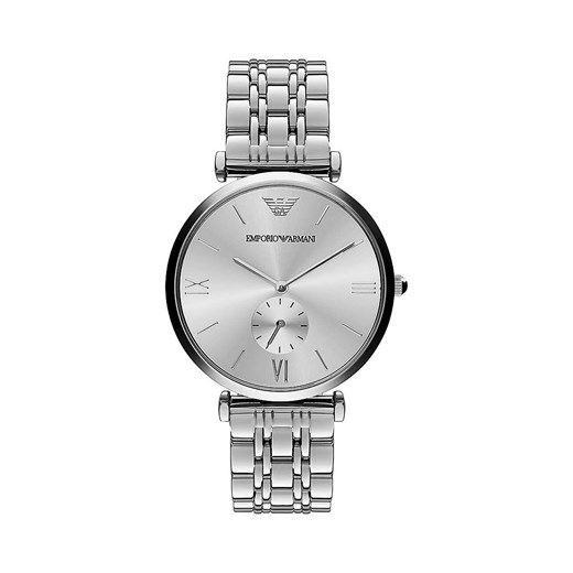 Emporio Armani zegarek męski kolor srebrny ze sklepu ANSWEAR.com w kategorii Zegarki - zdjęcie 161040295