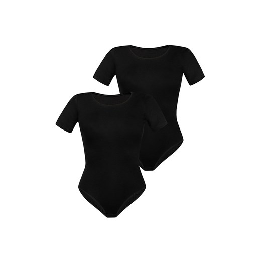 Body damskie z krótkim rękawem czarne 2-pak Shirty, Kolor czarny, Rozmiar S, Teyli ze sklepu Intymna w kategorii Bluzki damskie - zdjęcie 161042879