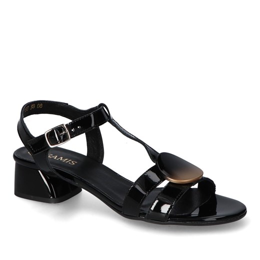 Sandały Gamis 7133 Czarne lakier ze sklepu Arturo-obuwie w kategorii Sandały damskie - zdjęcie 161045028