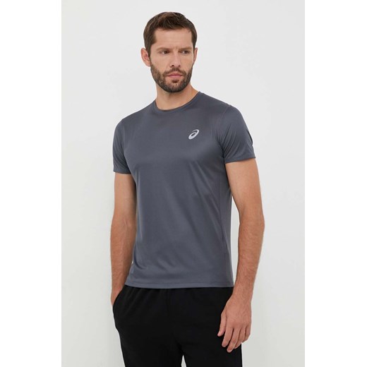 Asics t-shirt do biegania Core kolor szary gładki ze sklepu ANSWEAR.com w kategorii T-shirty męskie - zdjęcie 161047127