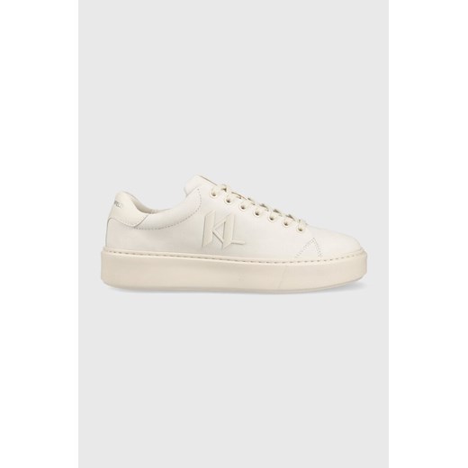Karl Lagerfeld sneakersy skórzane MAXI KUP kolor beżowy KL52217 ze sklepu ANSWEAR.com w kategorii Trampki męskie - zdjęcie 161047177