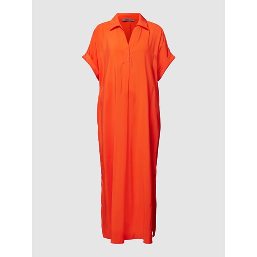 Pomarańczowy sukienka Jake*s z krótkim rękawem luźna na uczelnię z dekoltem w serek 