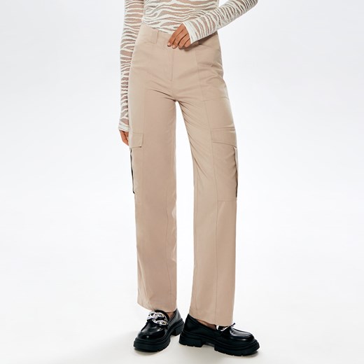 Sinsay - Spodnie cargo - Kremowy Sinsay M Sinsay