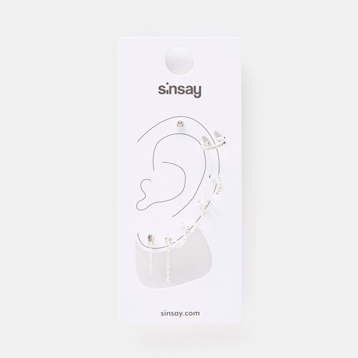 Sinsay - Kolczyki 7 pack - Srebrny Sinsay Jeden rozmiar Sinsay