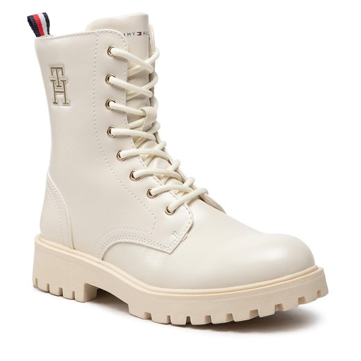 Kozaki Tommy Hilfiger Lace-Up Bootie T3A5-32392-135 Off White 530 Tommy Hilfiger 40 eobuwie.pl
