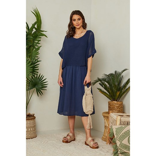 Lin Passion Płaszcz przejściowy w kolorze granatowym Lin Passion 40/42 Limango Polska wyprzedaż