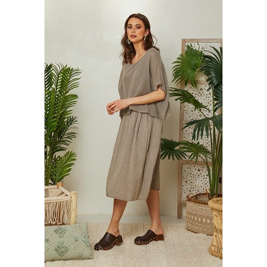 Lin Passion Płaszcz przejściowy w kolorze szarobrązowym Lin Passion 34/36 wyprzedaż Limango Polska