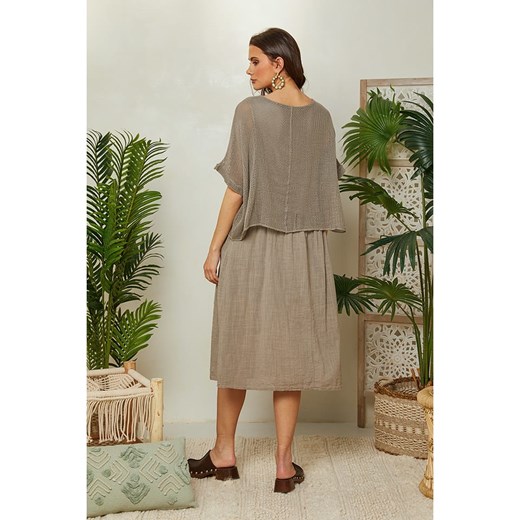 Lin Passion Płaszcz przejściowy w kolorze szarobrązowym Lin Passion 38/40 okazja Limango Polska