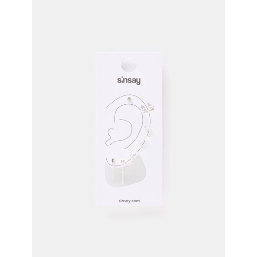 Sinsay - Kolczyki 7 pack - Srebrny Sinsay Jeden rozmiar Sinsay