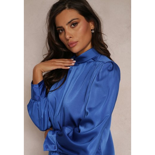 Niebieska Bluzka z Długim Rękawem i Stójką Elettine Renee L promocyjna cena Renee odzież