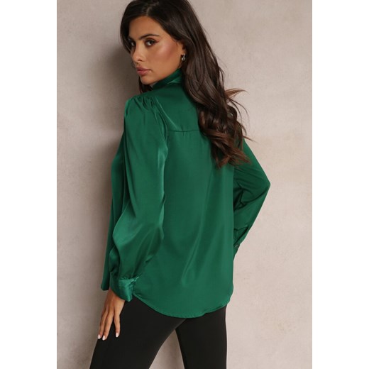 Zielona Bluzka z Długim Rękawem i Stójką Elettine Renee M promocja Renee odzież