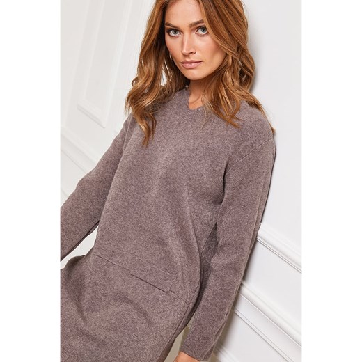 Joséfine Sukienka dzianinowa &quot;Hoss&quot; w kolorze szarobrązowym Joséfine S okazja Limango Polska