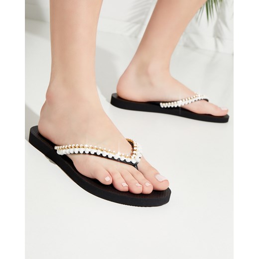 MYSTIQUE SHOES Japonki z lśniącymi kryształami rozmiar S Mystique Shoes S okazja Moliera2.com