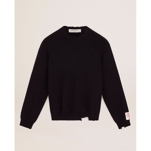 GOLDEN GOOSE Granatowy sweter z postrzępieniem rozmiar XS Golden Goose XS okazja Moliera2.com