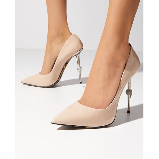 PHILIPP PLEIN Beżowe lakierowane szpilki Decollete 12 cm rozmiar 37 37 okazja Moliera2.com
