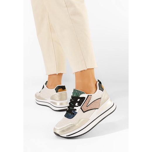 Złote sneakersy na platformie Tarika ze sklepu Zapatos w kategorii Buty sportowe damskie - zdjęcie 161186856
