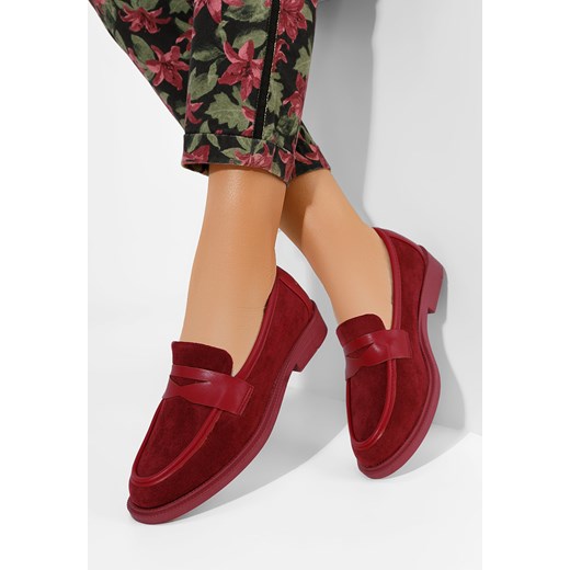 Bordowe loafer damskie Canberra ze sklepu Zapatos w kategorii Lordsy damskie - zdjęcie 161187319