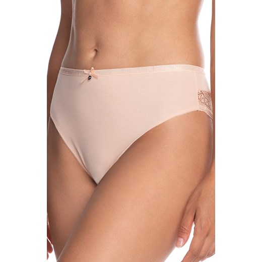 Bawełniane figi damskie klasyczne 2-pack L-1427BI, Kolor brzoskwiniowo-czarny, Rozmiar L, LAMA ze sklepu Intymna w kategorii Majtki damskie - zdjęcie 161188445