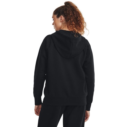 Damska bluza dresowa rozpinana z kapturem Under Armour UA Rival Fleece FZ Hoodie - czarna ze sklepu Sportstylestory.com w kategorii Bluzy damskie - zdjęcie 161188547