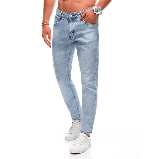 Spodnie męskie jeansowe P1366 - niebieskie Edoti 30 wyprzedaż Edoti