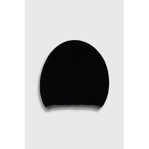Emporio Armani czapka i szalik z domieszką wełny kolor czarny Emporio Armani ONE ANSWEAR.com