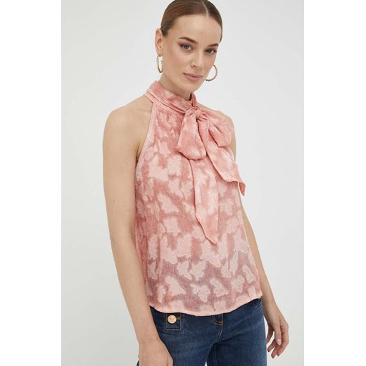 Guess bluzka damska kolor różowy ze sklepu ANSWEAR.com w kategorii Bluzki damskie - zdjęcie 161192959
