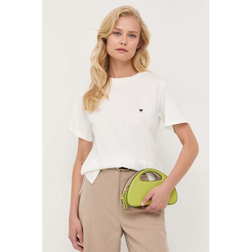 Weekend Max Mara t-shirt bawełniany kolor beżowy S ANSWEAR.com