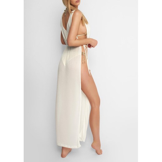 Pareo plażowe białe ze sweterkowej dzianiny Bali Poupee Marilyn Poupee M/L promocja E-marilyn