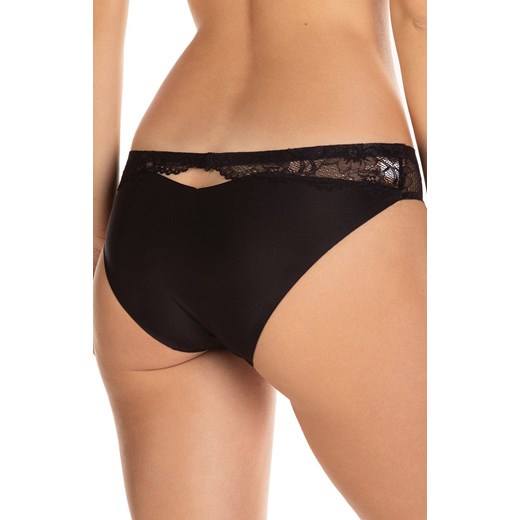 Figi damskie bezszwowe z koronką czarne L-POL5006MB-02, Kolor czarny, Rozmiar M, LAMA ze sklepu Intymna w kategorii Majtki damskie - zdjęcie 161201766