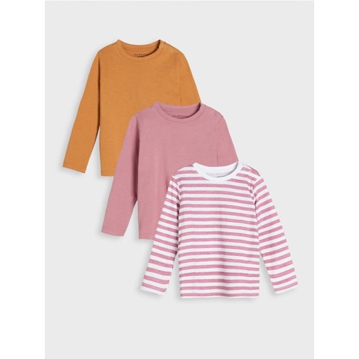 Sinsay - Koszulki 3 pack - różowy Sinsay 74 wyprzedaż Sinsay