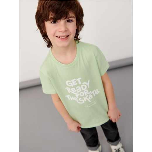 Sinsay - Koszulka z nadrukiem - zielony Sinsay 140 okazyjna cena Sinsay