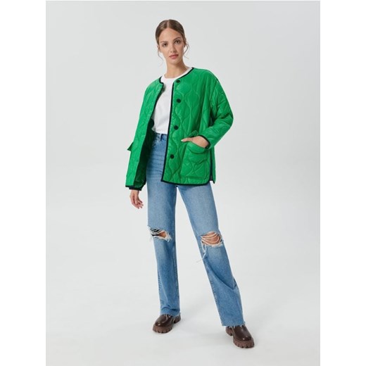 Sinsay - Kurtka pikowana - zielony Sinsay XXS Sinsay okazja